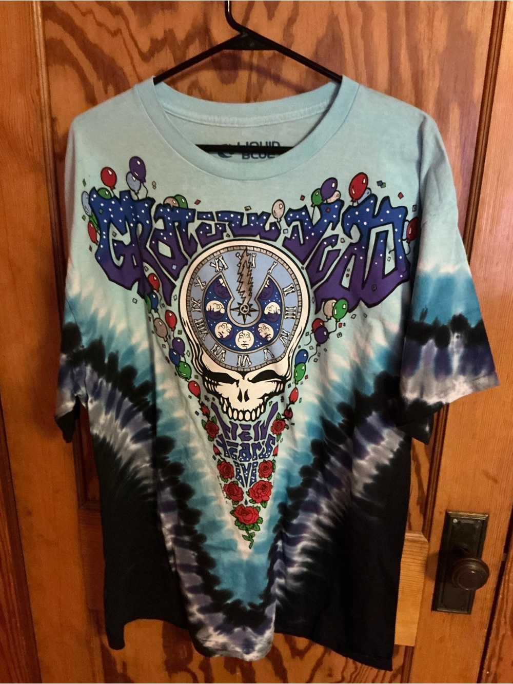Grateful Dead Midnight Hour Tie Dye Tee XL Liquid Blue New Graphic Shirt - Picture 7 of 8